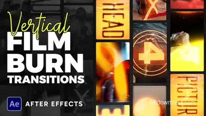 Vertical Film Burning Transitions Elements template preview