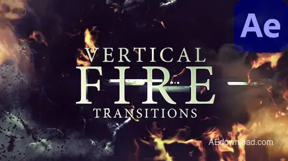 Vertical Fire Transitions for After Effects Elements template preview