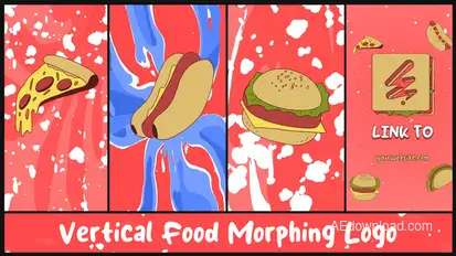 Vertical Food Morphing Logo for After Effects Logo Stings template preview