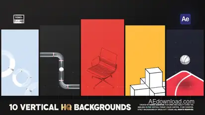 Vertical Geometric 3D Backgrounds Elements template preview