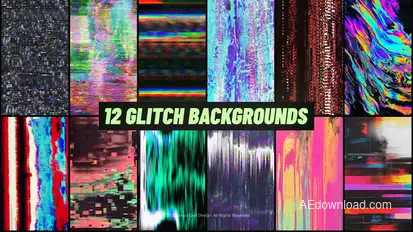 Vertical Glitch Backgrounds Elements template preview