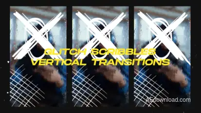 Vertical Glitch Scribbles Elements Transitions Elements template preview
