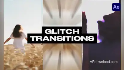 Vertical Glitch Transitions Elements template preview