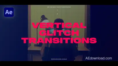 Vertical Glitch Transitions Elements template preview
