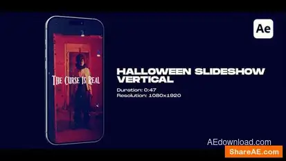 Videohive Vertical Halloween Slideshow Openers template preview