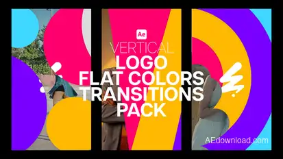 Vertical Logo Flat Colors Transitions Pack Elements template preview