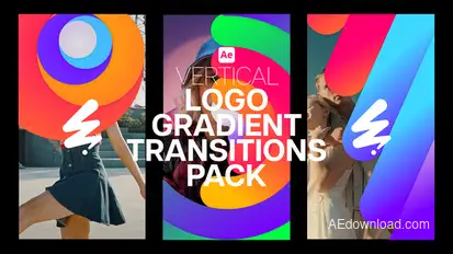 Vertical Logo Gradient Transitions Pack Elements template preview