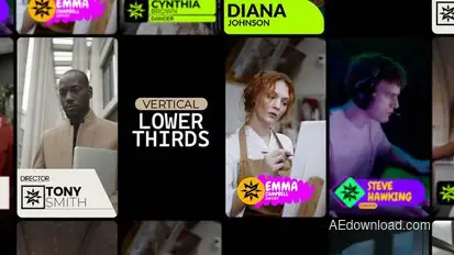 Vertical Lower Thirds Elements template preview