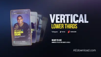 Vertical Lower Thirds Elements template preview