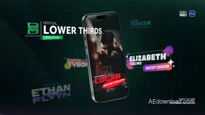 Vertical Lower Thirds Elements template preview