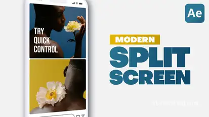 Vertical Modern Split Screen Video Displays template preview