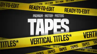 Vertical Motion Tape Titles Titles template preview