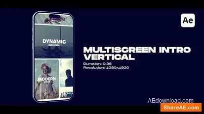 Videohive Vertical Multiscreen Intro Openers template preview