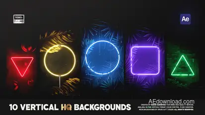 Vertical Neon Backgrounds Elements template preview