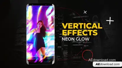 Vertical Neon Glow Effects | After Effects Elements template preview