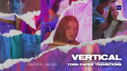 Vertical Paper Transition Elements template preview