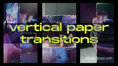 Vertical Rip Paper Transitions Elements template preview