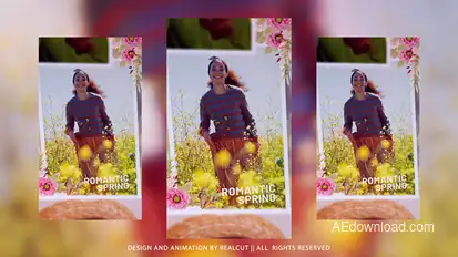 Vertical Romantic Spring Video Displays template preview