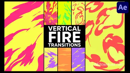 Vertical Seamless Fire Transitions | After Effects Elements template preview