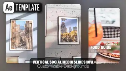 Vertical Social Media Slideshow - Customizable Backgrounds - AE Template Elements template preview