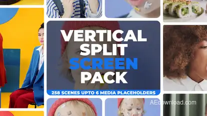 Vertical Split Screen Pack Video Displays template preview