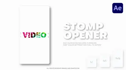 Vertical Stomp Slideshow - Reels, Post, Shorts Openers template preview