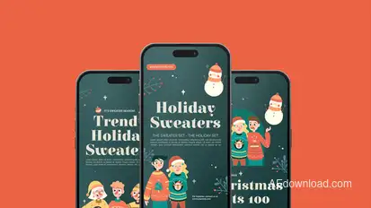 Vertical Sweater Season Promo Video Displays template preview