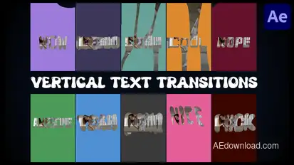 Vertical Text Transitions | After Effects Elements template preview