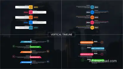 Vertical Timeline Infographics template preview