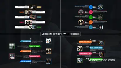 Vertical Timeline With Photos Infographics template preview