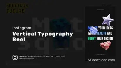 Vertical Typography Reel Product Promo template preview