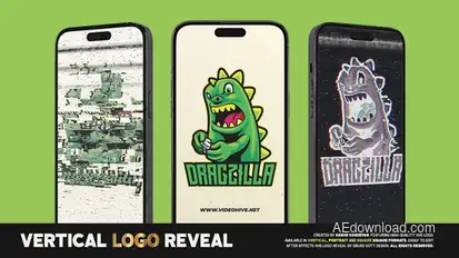 Vertical VHS Logo Reveal Logo Stings template preview