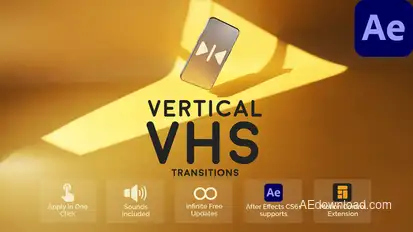 Vertical VHS Transitions for After Effects Elements template preview