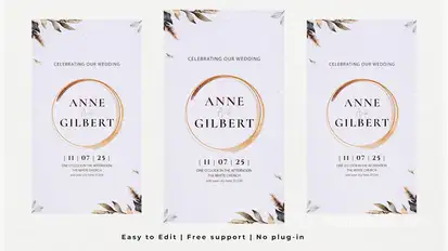 Vertical Wedding Intro Video Displays template preview