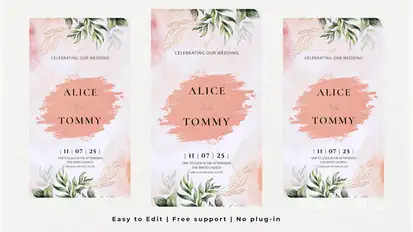 Vertical Wedding Intro Video Displays template preview