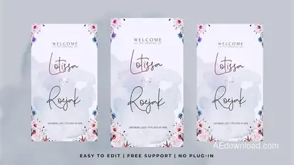 Vertical Wedding Intro Video Displays template preview