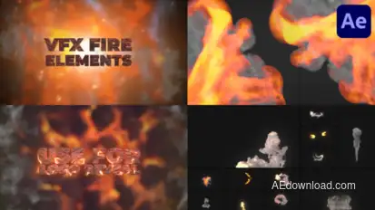 VFX Fire Elements for After Effects Elements template preview