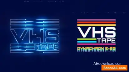 VHS Cinematic Logo Logo Stings template preview
