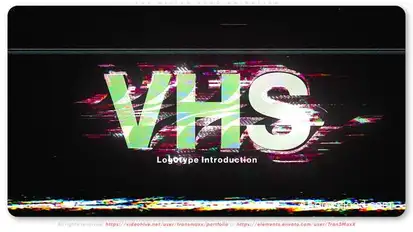 VHS Glitch Logo Animation Video Displays template preview
