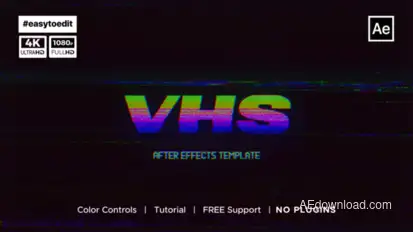VHS Logo Reveal Logo Stings template preview