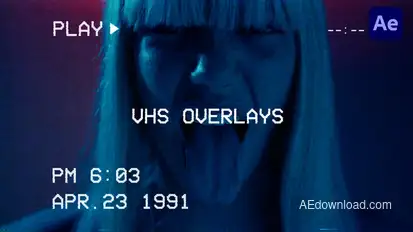 VHS Overlays with Glitch Elements template preview