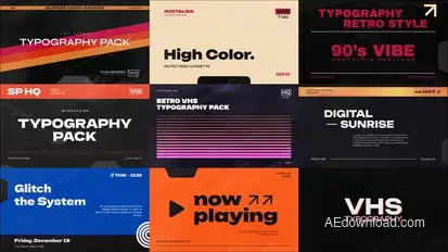 VHS Typography Titles template preview