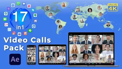 Video Calls Pack 17 in 1 Elements template preview