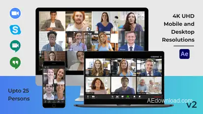 Video Conference Creator Pack - Zoom, Meet, Skype, Hangouts Elements template preview