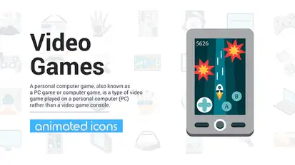 Video Games Icons Elements template preview