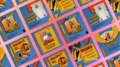 Vintage 90s Fashion Posts Product Promo template preview