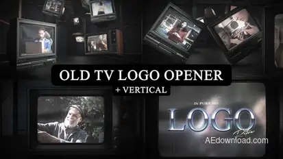 Vintage CRT Screen Logo Opener Vertical Version included Openers template preview