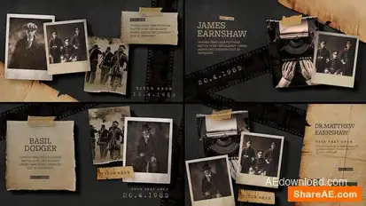 Vintage Documentary Slideshow Video Template Openers template preview