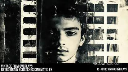 Vintage Film Overlays Retro Grain Scratches Cinematic FX Elements template preview