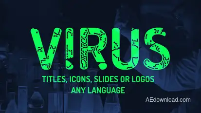 Virus titles, logo, icons reveal. Instagram stories presets. Titles template preview
